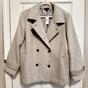 Ann Taylor Peacoat Houndstooth Jacket